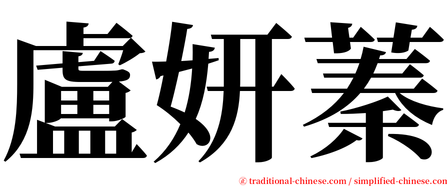 盧妍蓁 serif font