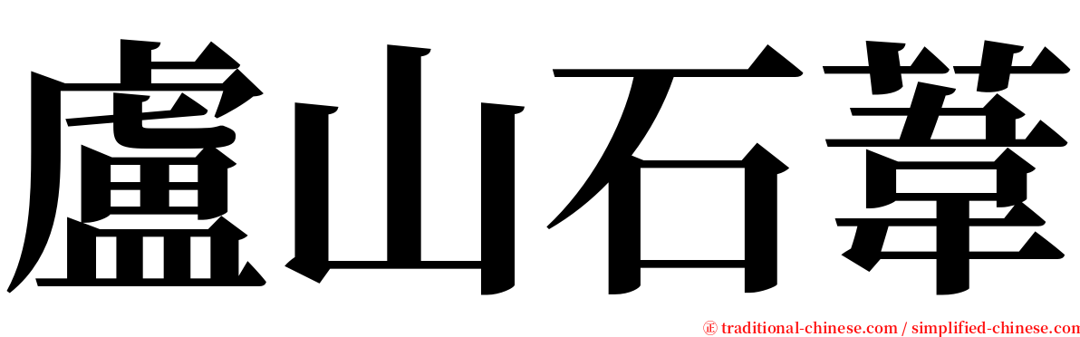 盧山石葦 serif font