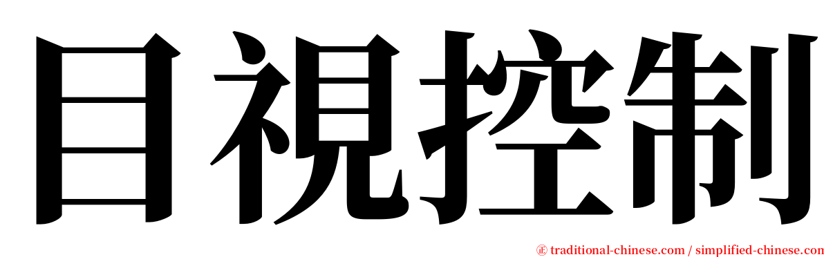 目視控制 serif font