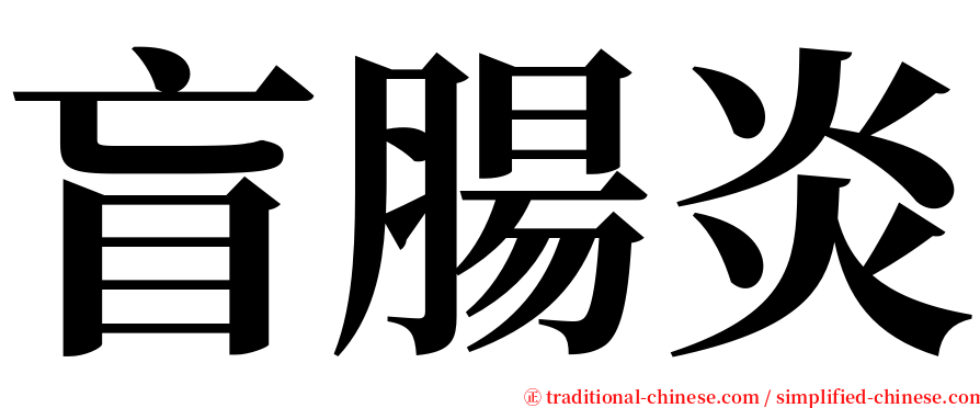 盲腸炎 serif font