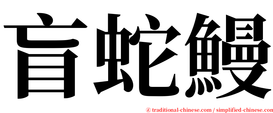 盲蛇鰻 serif font