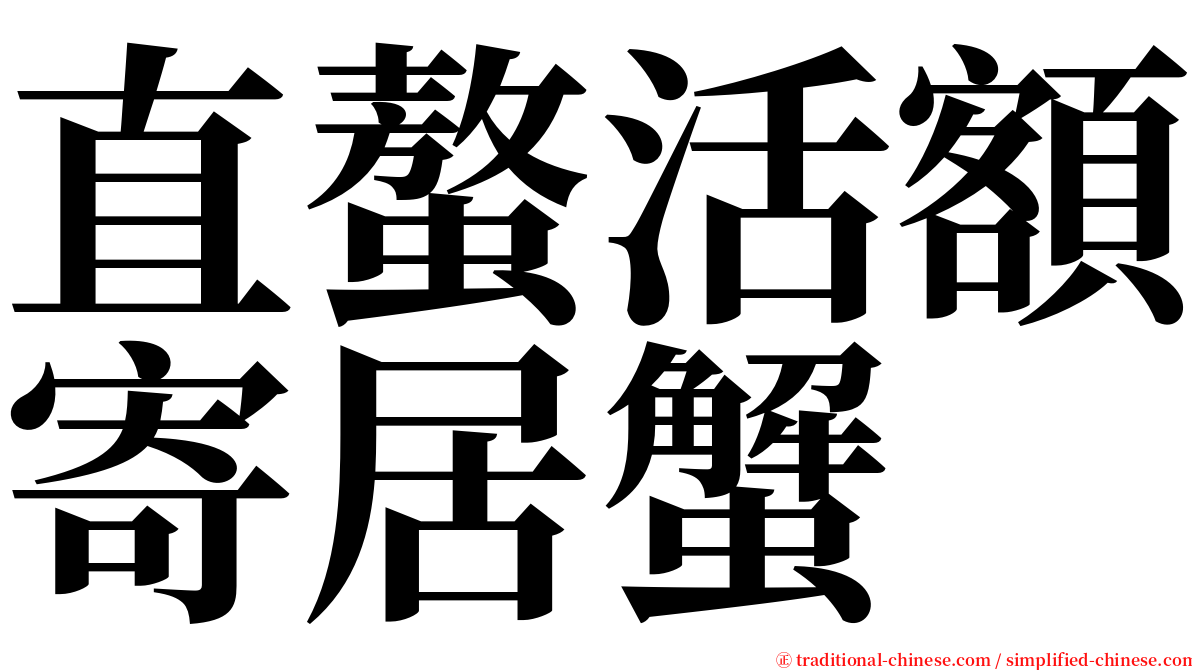 直螯活額寄居蟹 serif font