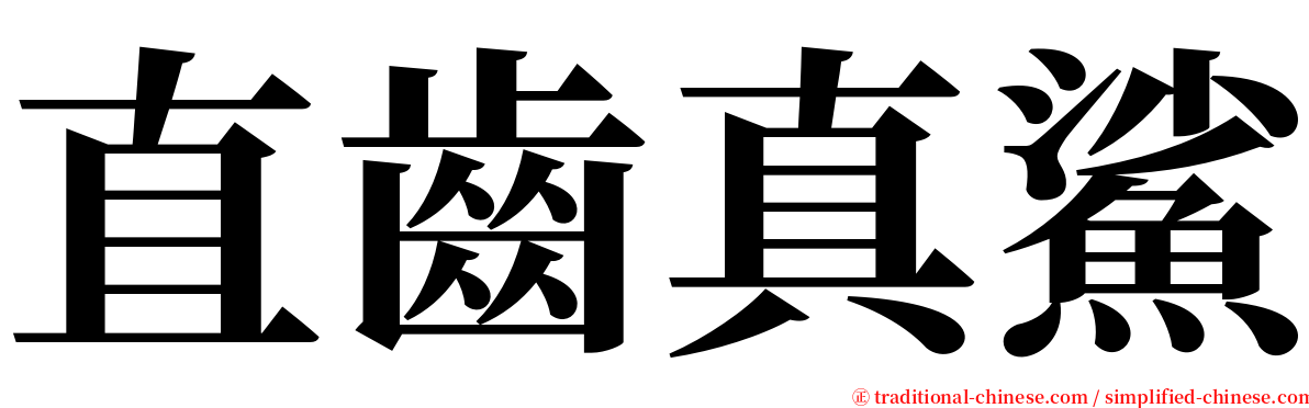 直齒真鯊 serif font