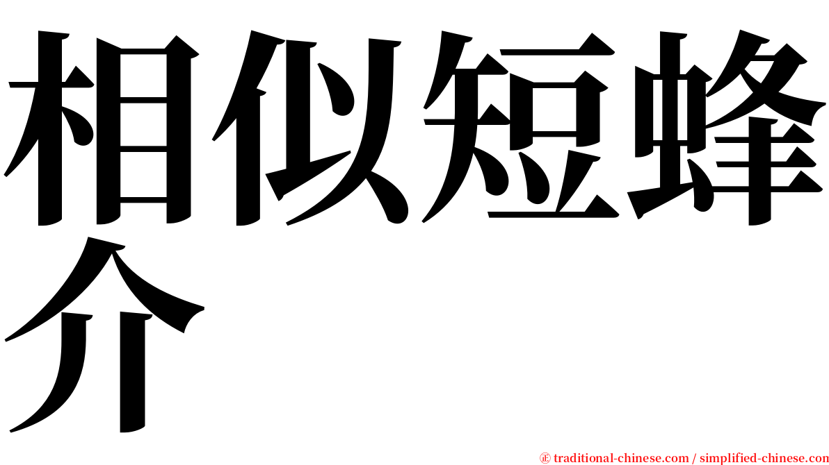 相似短蜂介 serif font