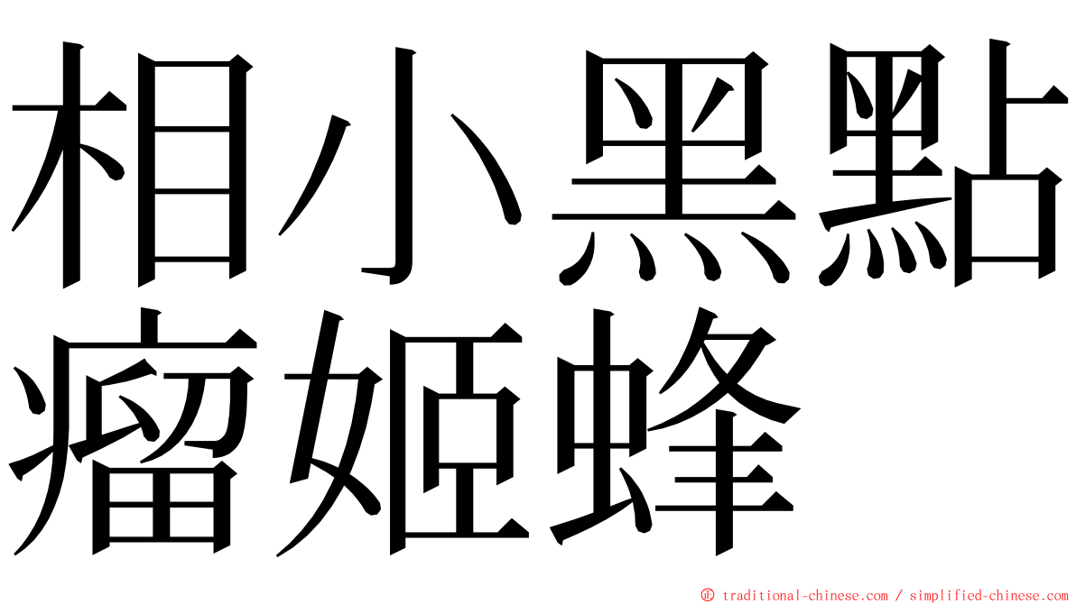 相小黑點瘤姬蜂 ming font