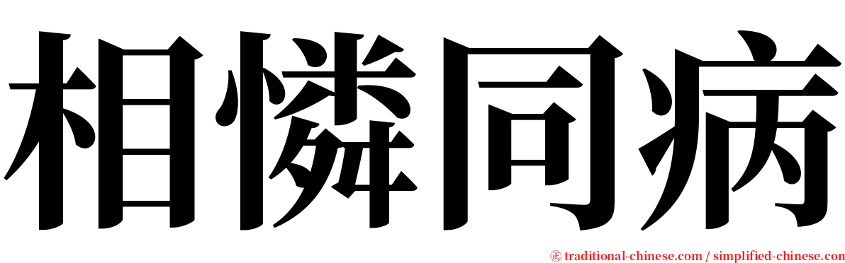相憐同病 serif font