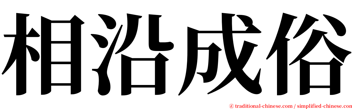 相沿成俗 serif font