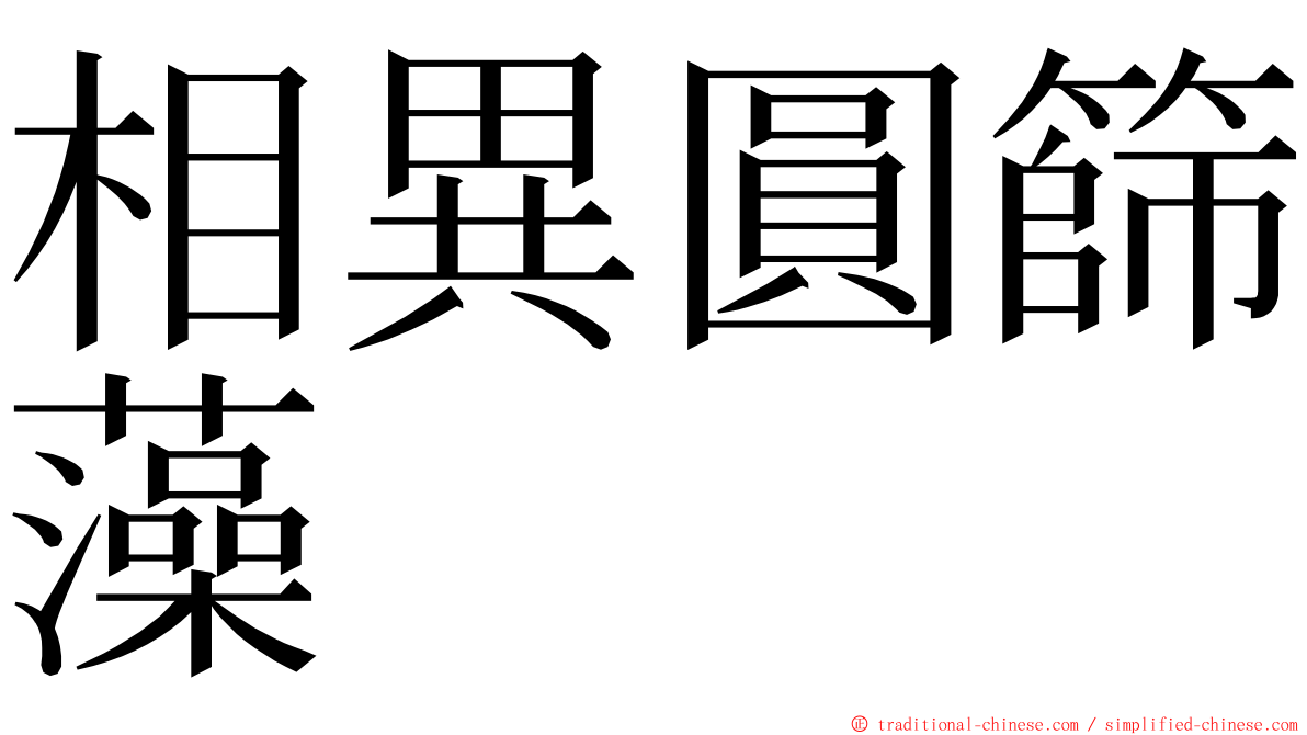 相異圓篩藻 ming font
