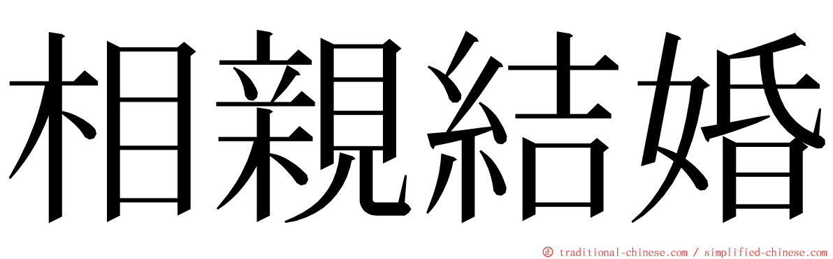 相親結婚 ming font