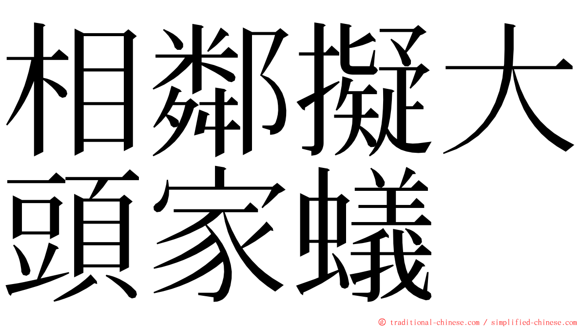 相鄰擬大頭家蟻 ming font