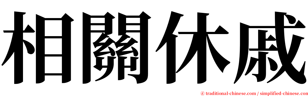 相關休戚 serif font