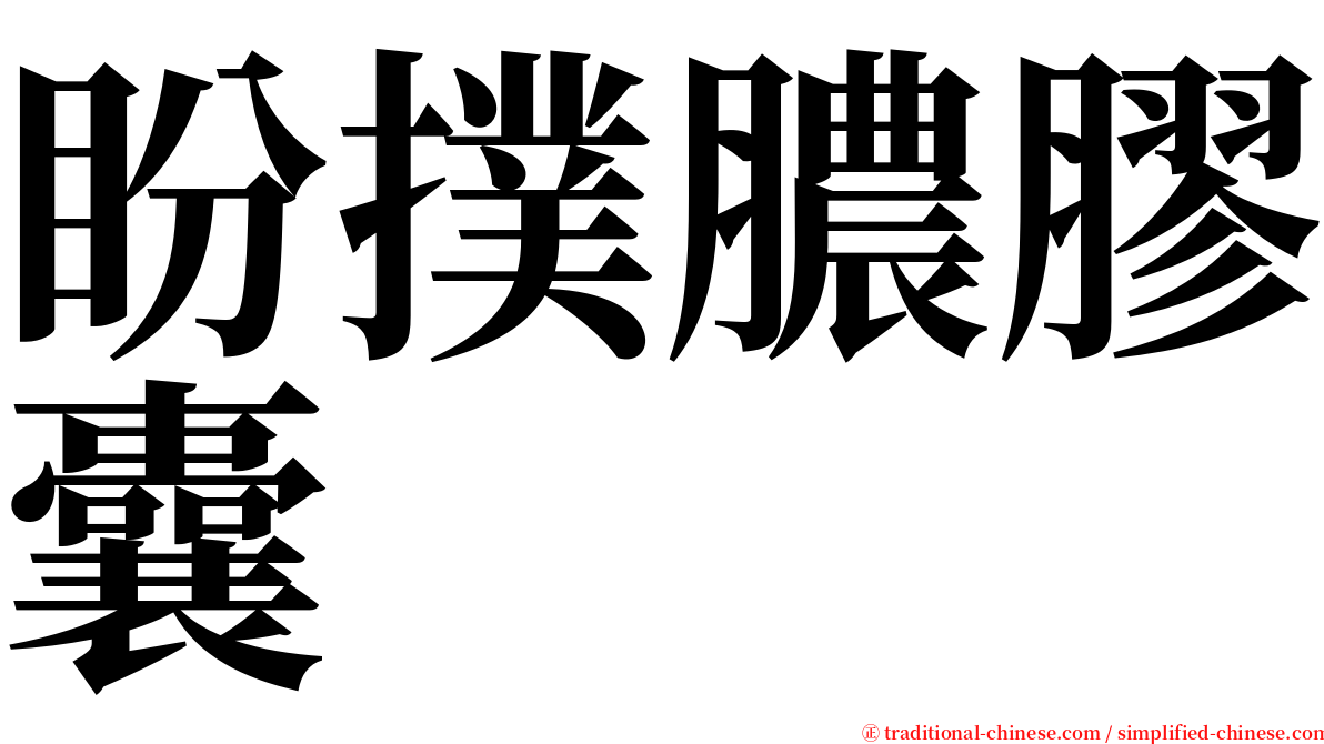 盼撲膿膠囊 serif font