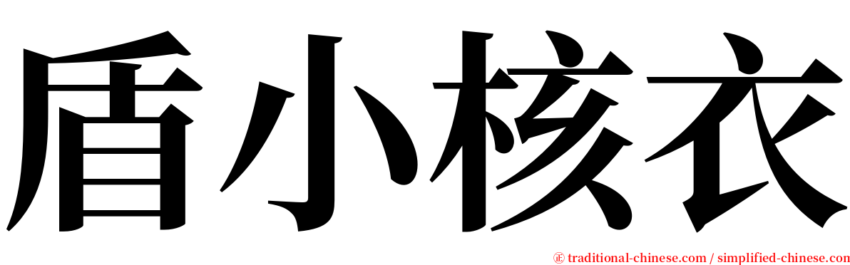 盾小核衣 serif font