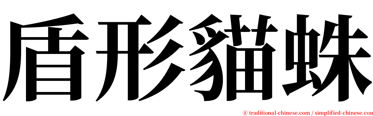 盾形貓蛛 serif font