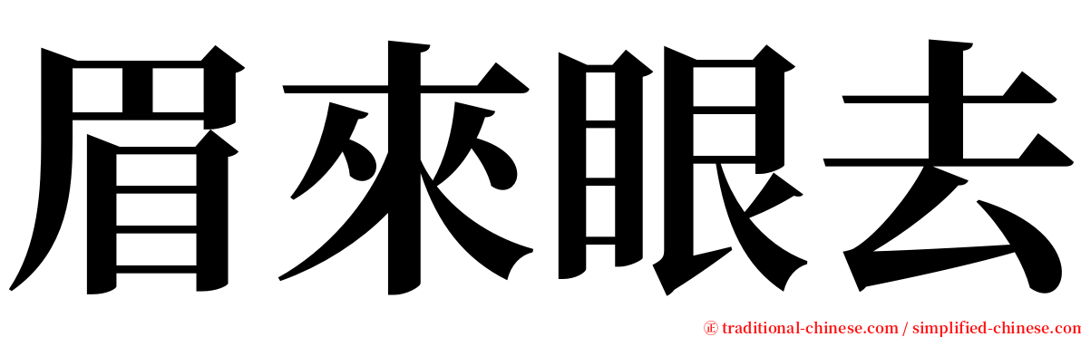 眉來眼去 serif font