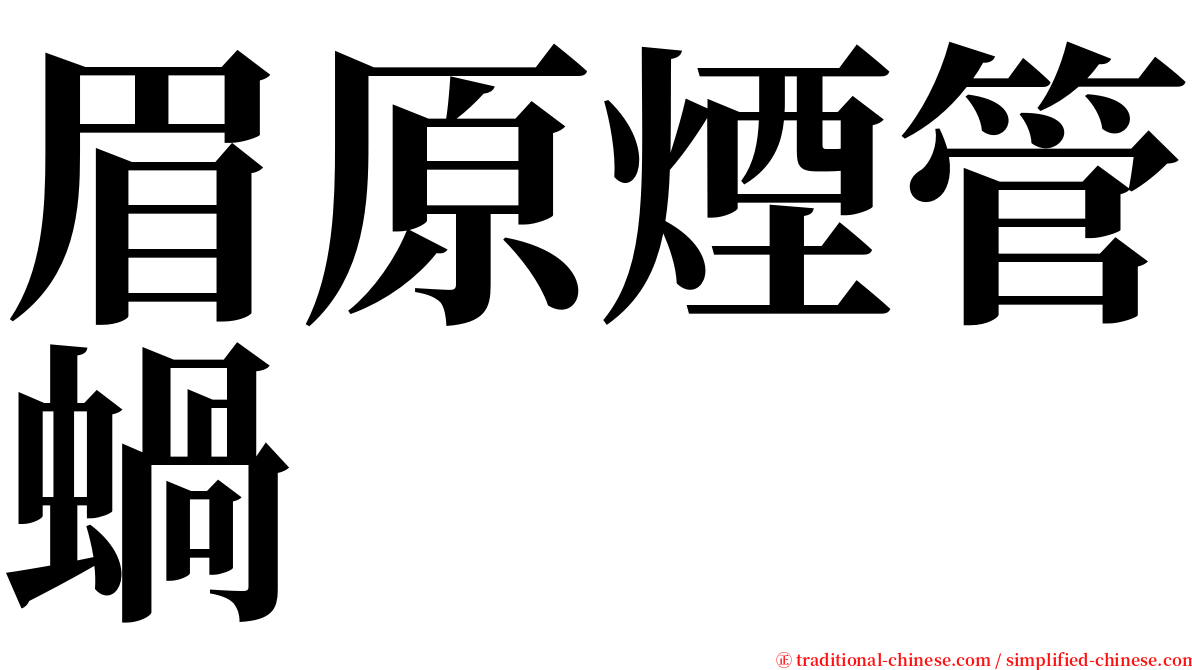 眉原煙管蝸 serif font