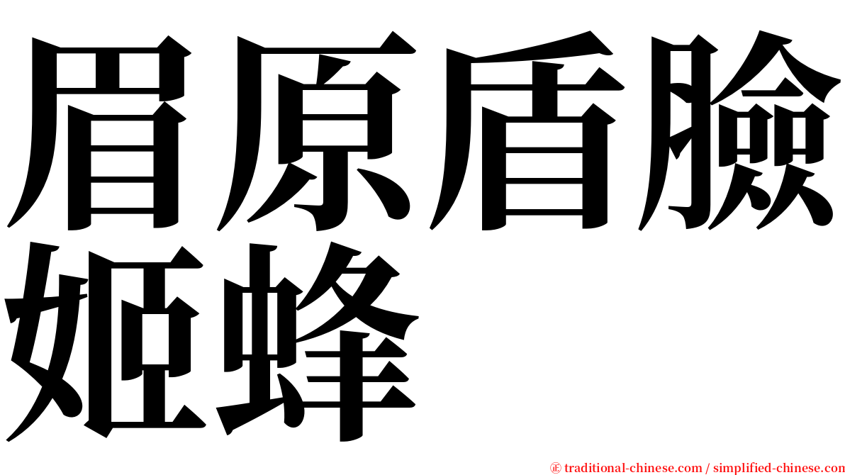 眉原盾臉姬蜂 serif font