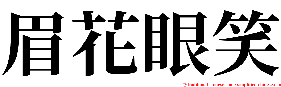 眉花眼笑 serif font