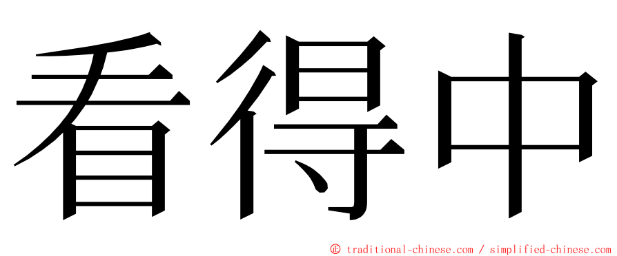 看得中 ming font