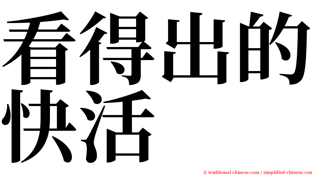 看得出的快活 serif font