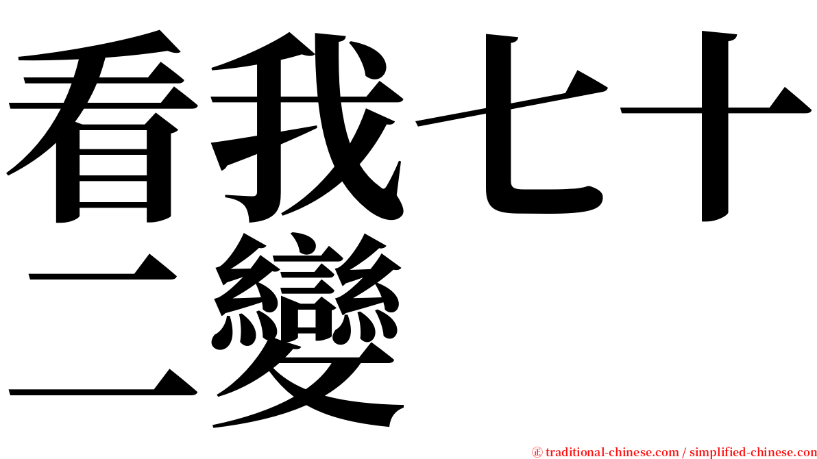 看我七十二變 serif font