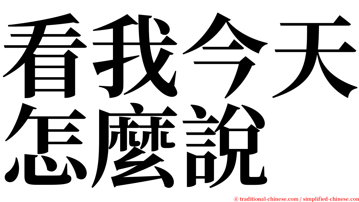 看我今天怎麼說 serif font