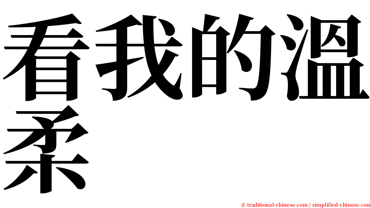 看我的溫柔 serif font