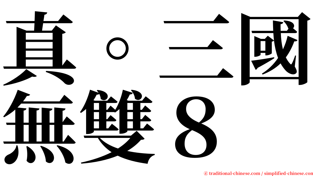真。三國無雙８ serif font