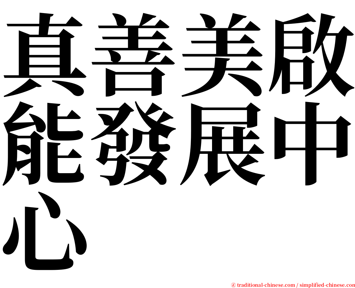 真善美啟能發展中心 serif font