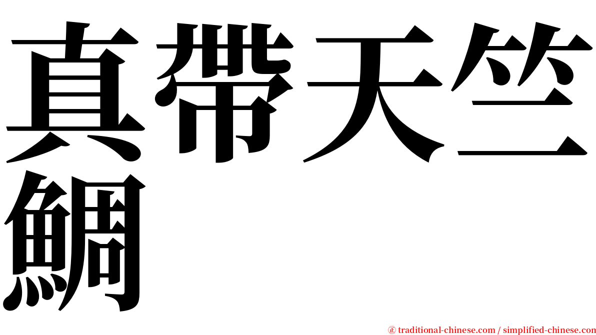 真帶天竺鯛 serif font