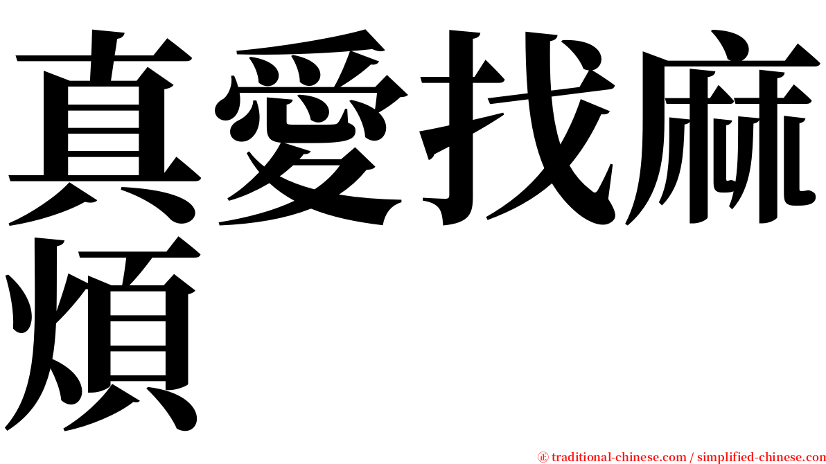 真愛找麻煩 serif font