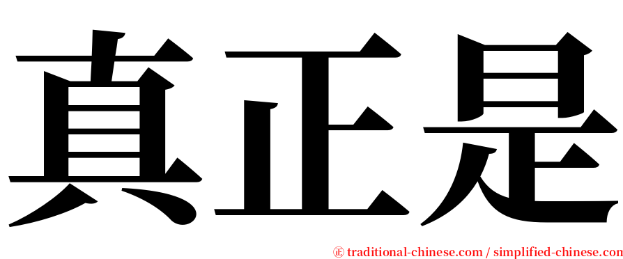 真正是 serif font