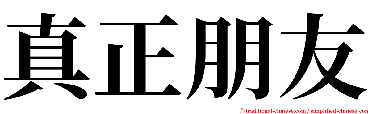 真正朋友 serif font