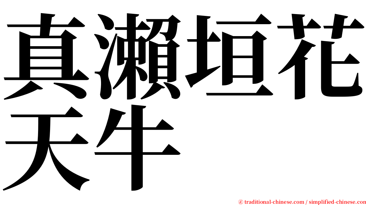 真瀨垣花天牛 serif font