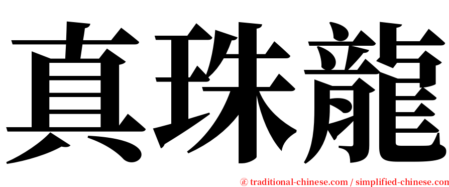 真珠龍 serif font