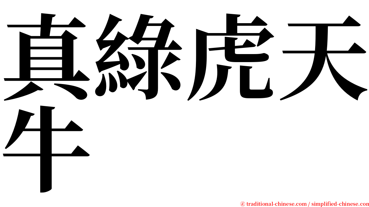 真綠虎天牛 serif font