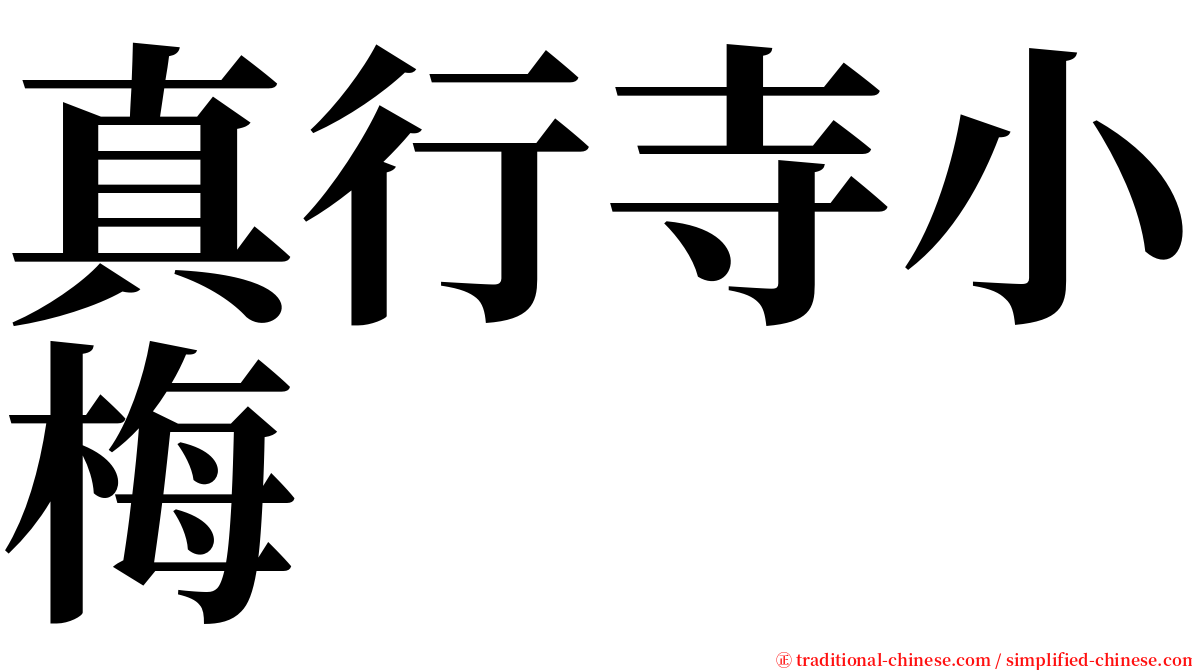 真行寺小梅 serif font