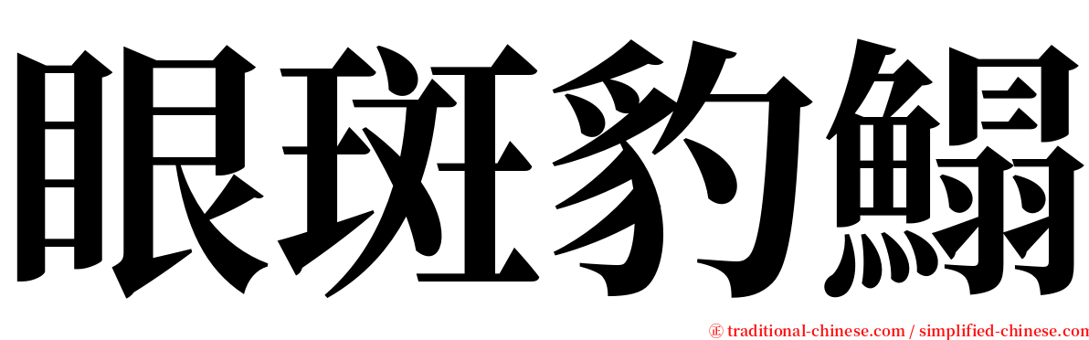 眼斑豹鰨 serif font