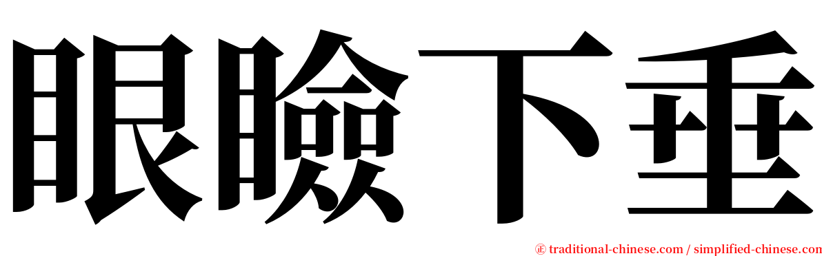 眼瞼下垂 serif font