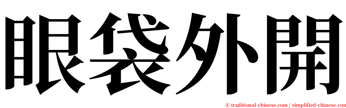 眼袋外開 serif font