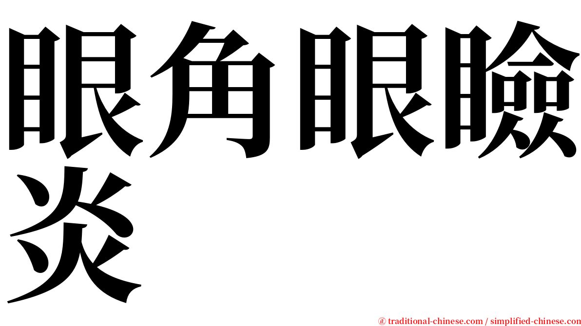 眼角眼瞼炎 serif font