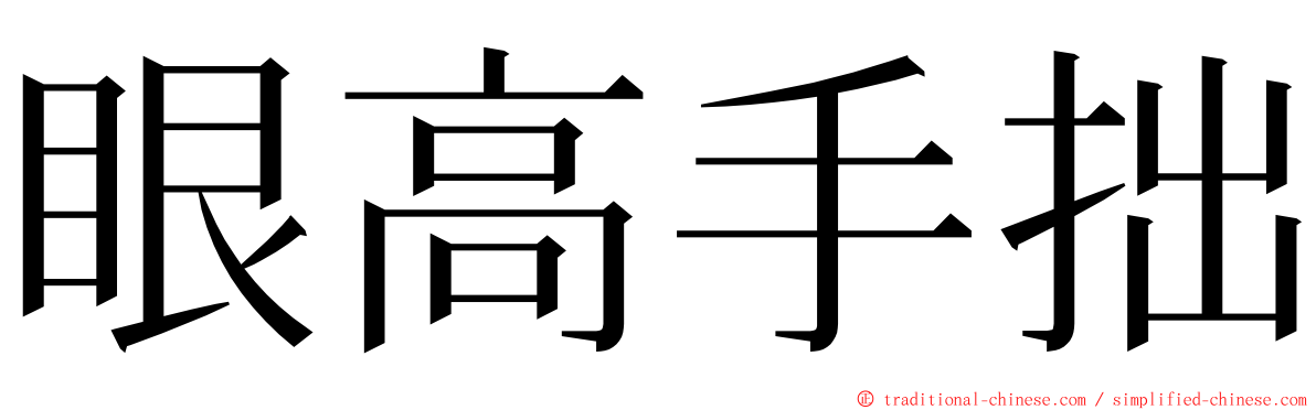 眼高手拙 ming font