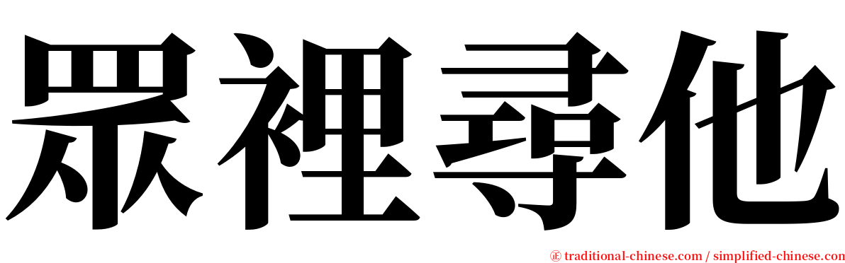 眾裡尋他 serif font