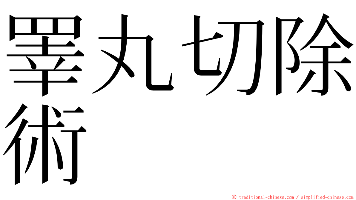 睪丸切除術 ming font