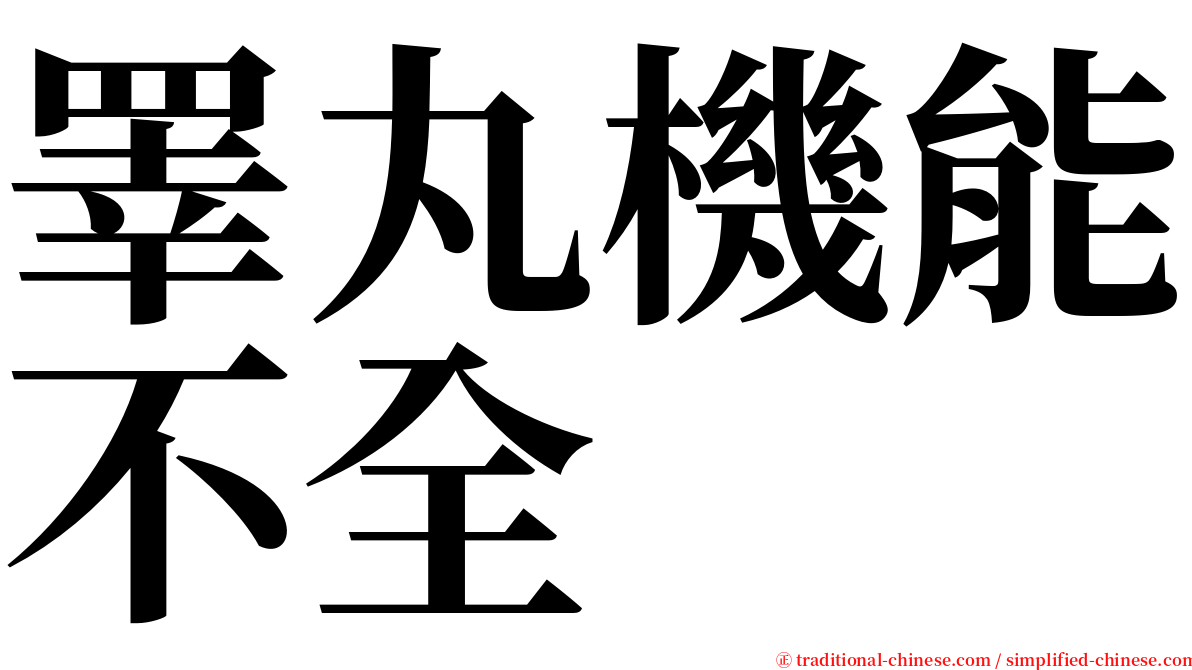 睪丸機能不全 serif font