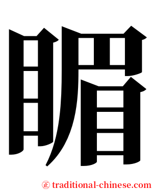 睸 serif font