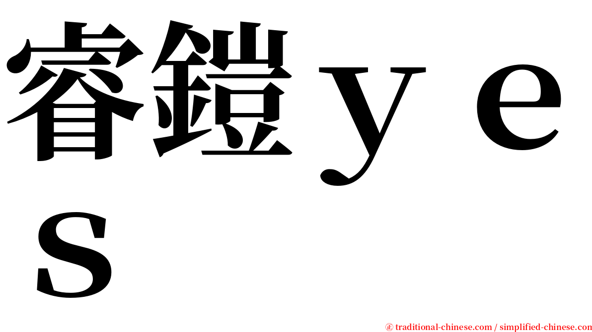 睿鎧ｙｅｓ serif font