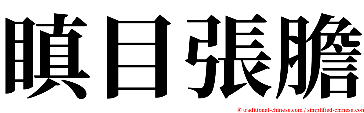 瞋目張膽 serif font