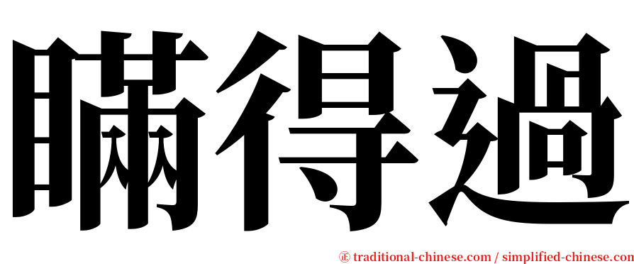 瞞得過 serif font