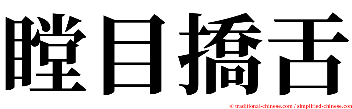 瞠目撟舌 serif font